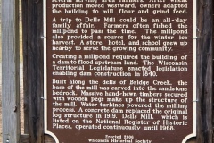 Historical marker for the Dells Mill on CTH V in Augusta WI.