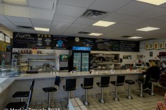 Interior of an old fashion diner, the counter of Roberts in Tuscon AZ