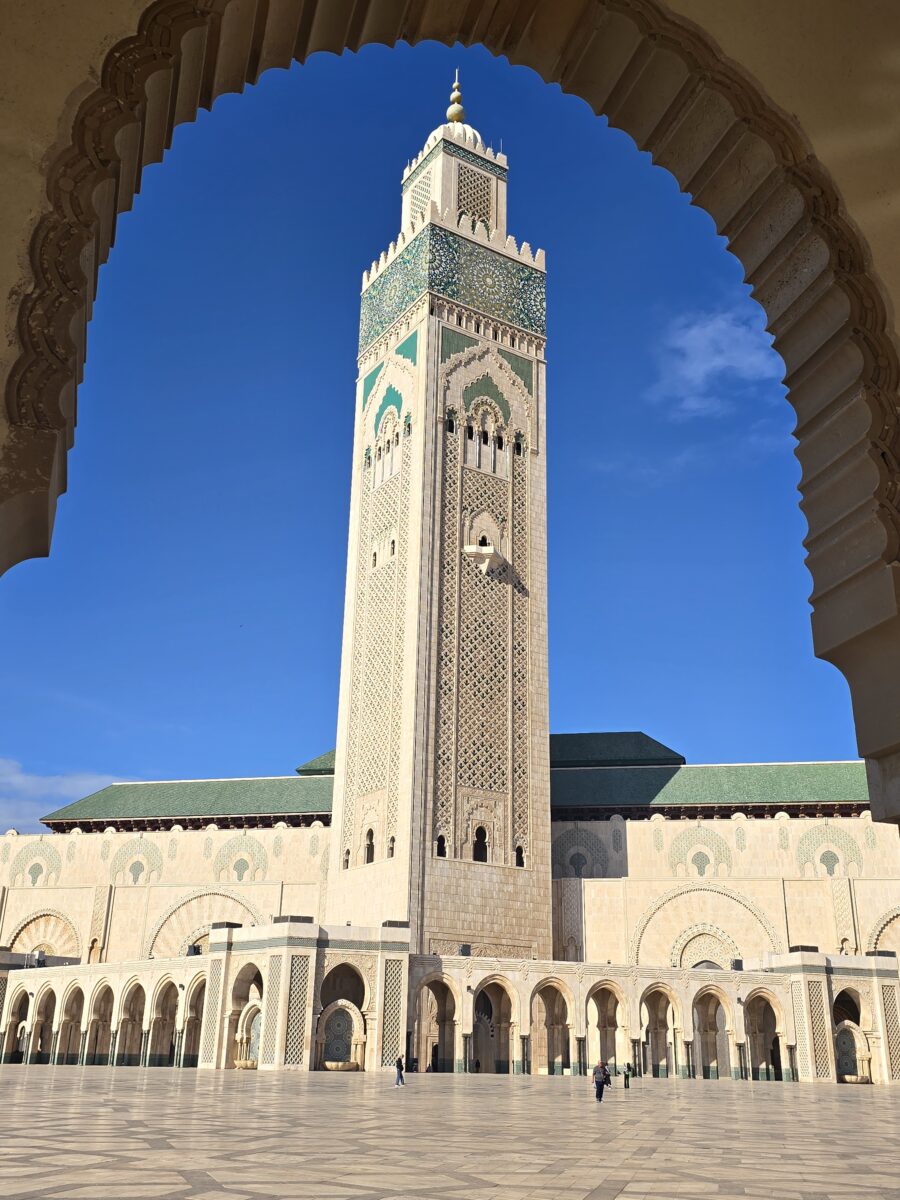The minaret of the Hassan II Mosque
